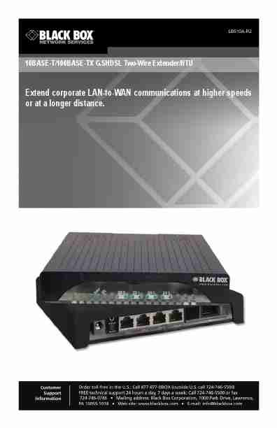 Black Box Switch 10BASE-T100BASE-TX G SHDSL Two-Wire ExtenderNTU-page_pdf
